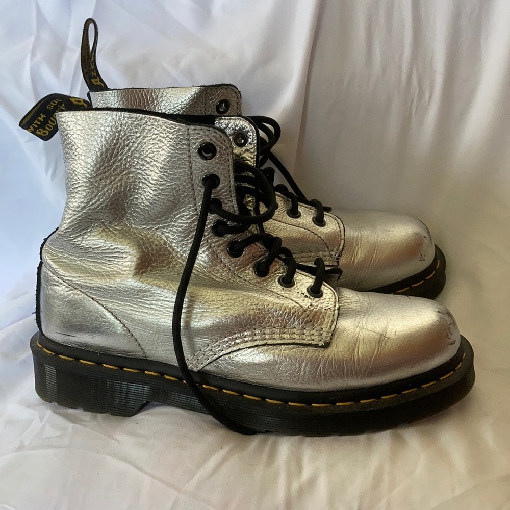 Silver Dr. Martens 1460 Pascal